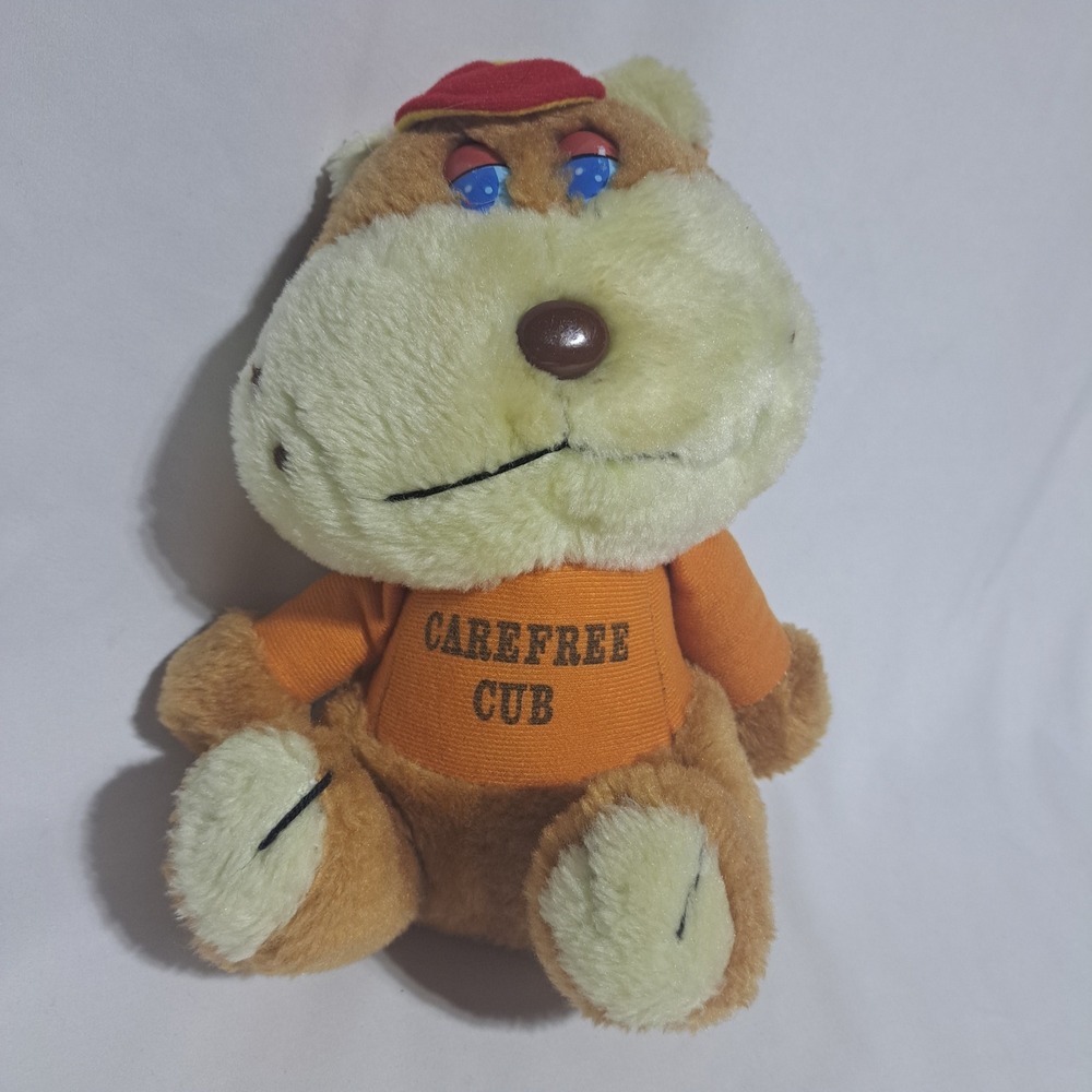 VTG Carefree‎ Cub Bear Plush Attached Hat Tshirt Fun World